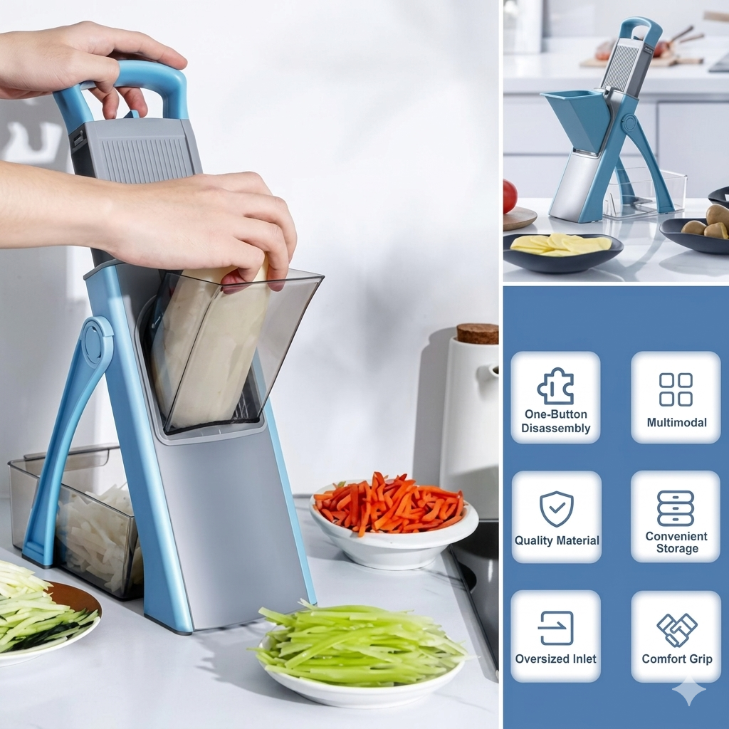 Multi-Function Vegetable Cutter with Storage Box