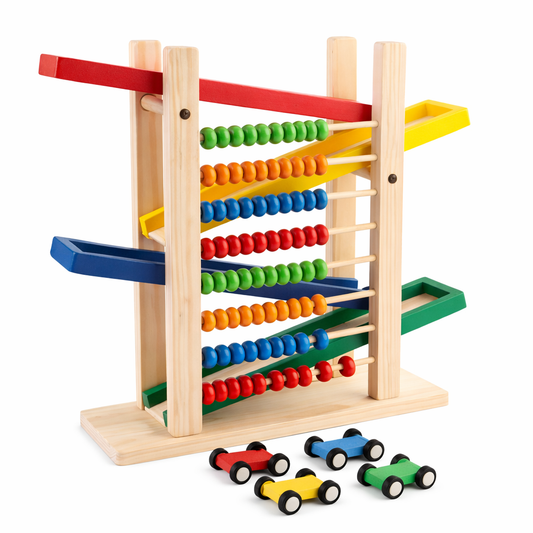 Wood Toy - Wooden Abacus & Car Slide Learning Toy