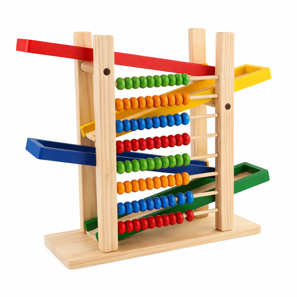 Wood Toy - Wooden Abacus & Car Slide Learning Toy