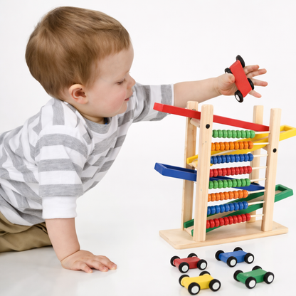Wood Toy - Wooden Abacus & Car Slide Learning Toy