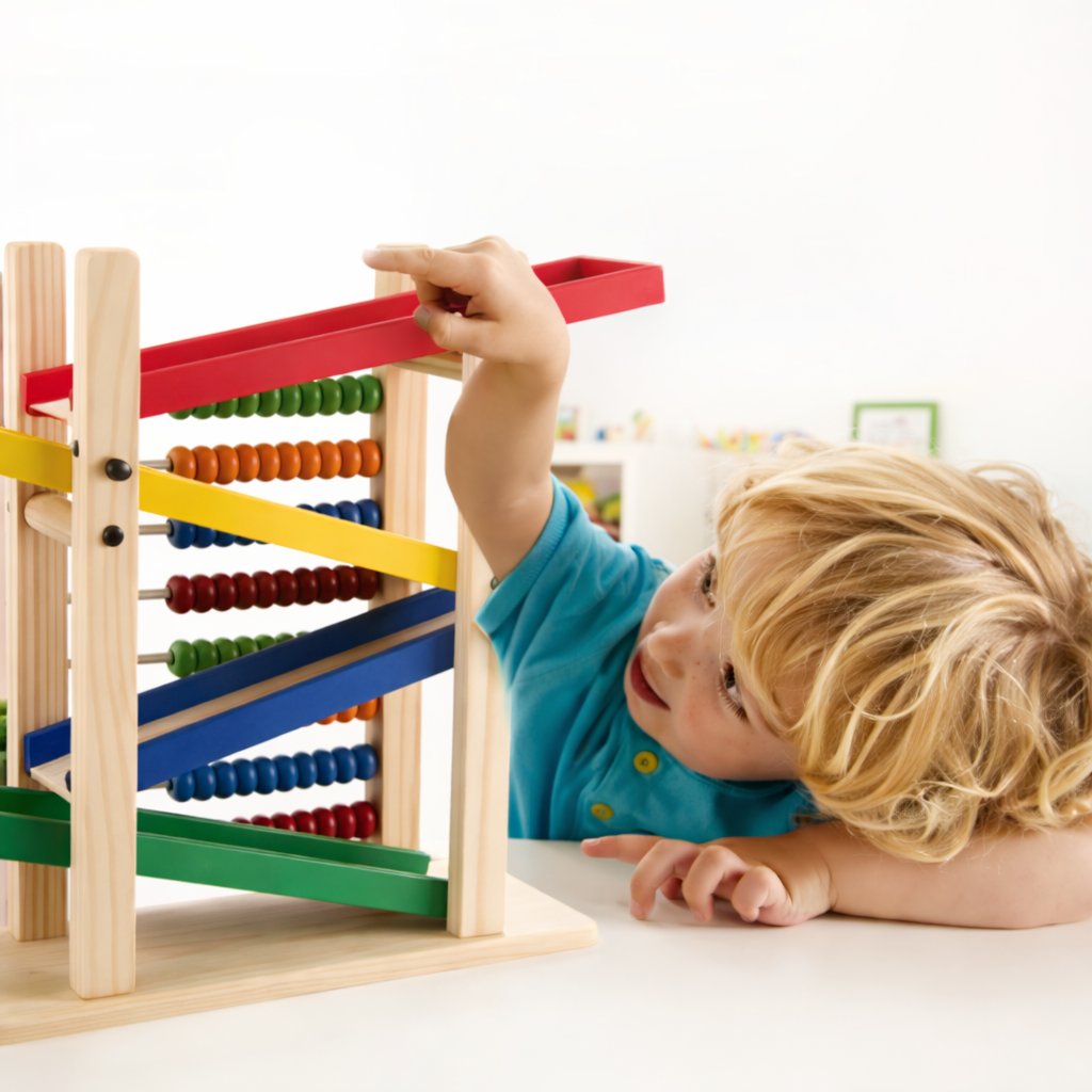 Wood Toy - Wooden Abacus & Car Slide Learning Toy