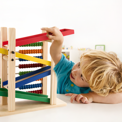 Wood Toy - Wooden Abacus & Car Slide Learning Toy