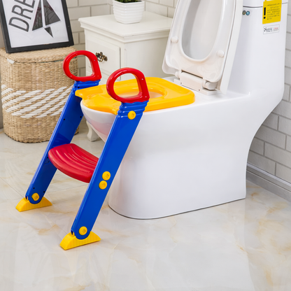 Children Toilet Ladder – Foldable Potty Training Seat with Steps & Handrails