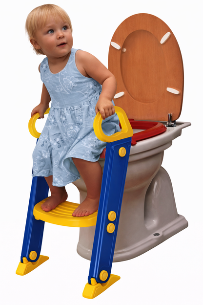 Children Toilet Ladder – Foldable Potty Training Seat with Steps & Handrails