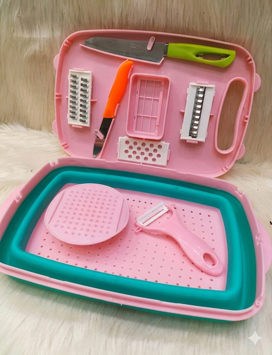 Vegetable Slicer & Cutter Kit with Colander and Storage