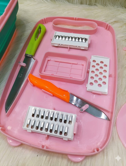 Vegetable Slicer & Cutter Kit with Colander and Storage