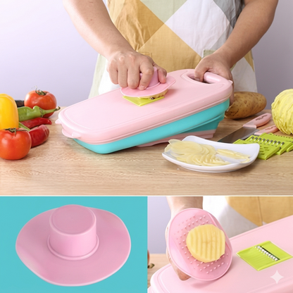 Vegetable Slicer & Cutter Kit with Colander and Storage